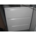 3 Drawer Lateral File Cabinet, Grey & Off White Hanging